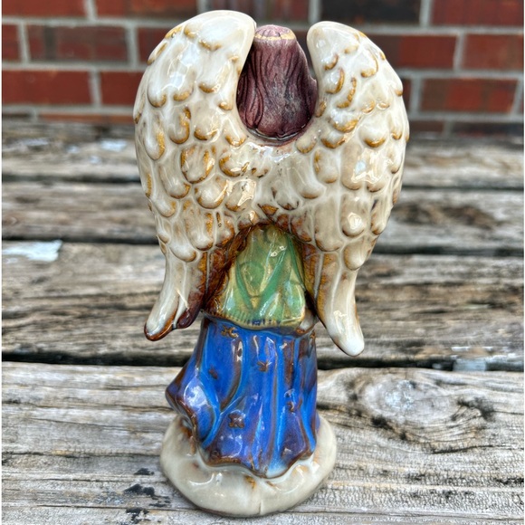 Greenbrier International Porcelain Angel with Harp - Picture 2 of 7